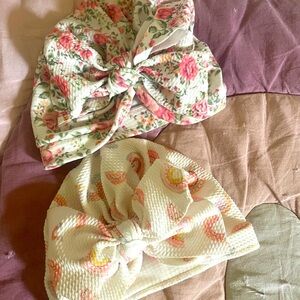 Two turban hat / cap for baby Size 0-12 months